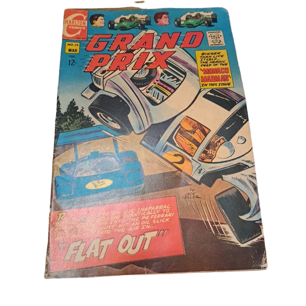 Vintage Grand Prix Comic Book Charlton Comics Vol. 1 No. 24 March 1969